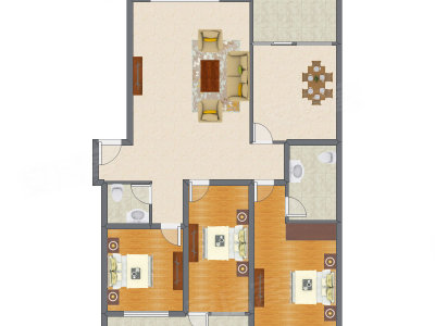 3室2厅 168.99平米