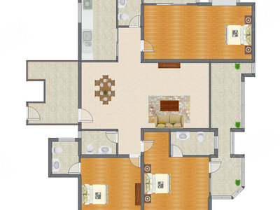 3室2厅 251.00平米