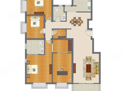 3室2厅 197.00平米