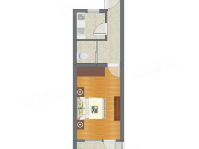 1室0厅 41.40平米户型图