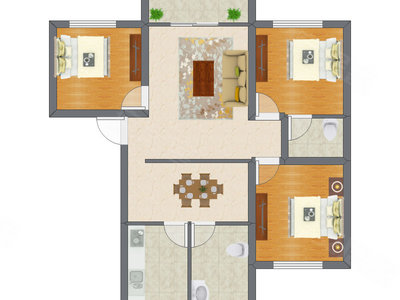 3室2厅 121.75平米