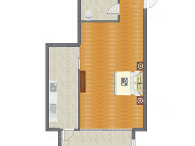 1室0厅 88.67平米户型图