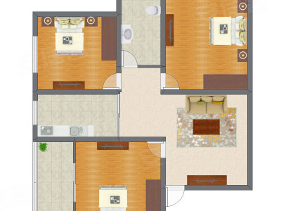 3室1厅 99.39平米