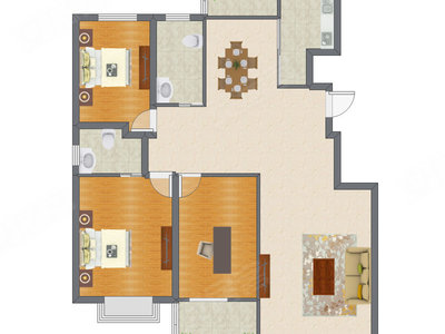 3室2厅 148.85平米