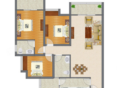 2室2厅 115.71平米