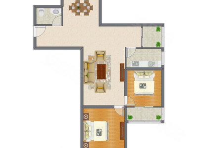 2室2厅 111.99平米