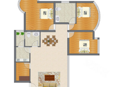 3室2厅 119.45平米户型图