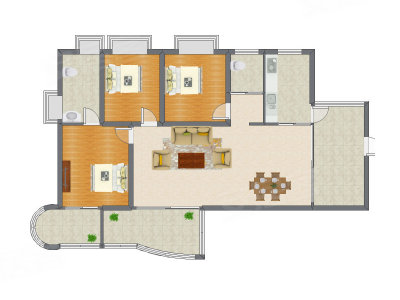 3室2厅 115.45平米