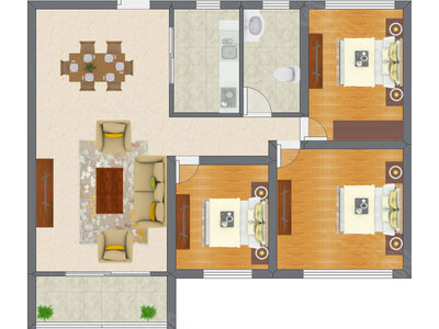3室2厅 78.36平米