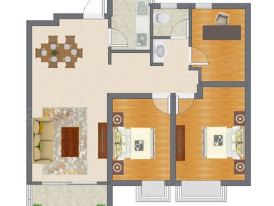 3室2厅 100.00平米