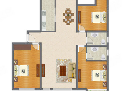 3室2厅 140.77平米
