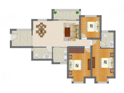 3室2厅 96.69平米