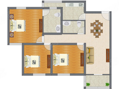 3室2厅 122.80平米