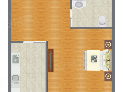 1室0厅 56.50平米户型图