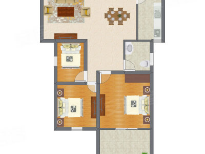 3室1厅 76.25平米