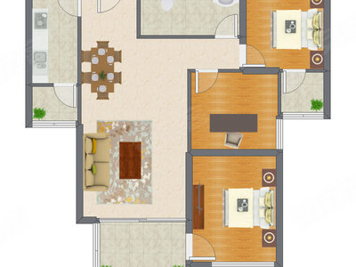 3室2厅 111.93平米户型图