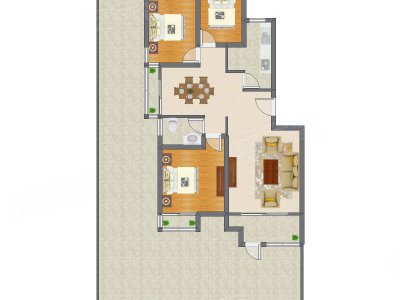 3室2厅 104.54平米