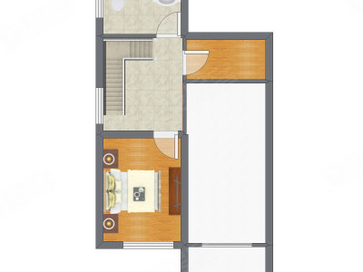 1室1厅 83.52平米户型图