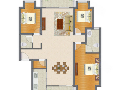 3室2厅 132.04平米