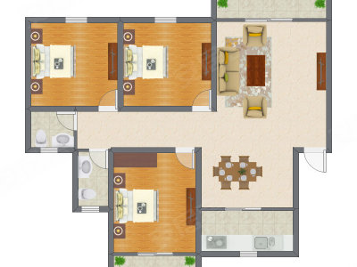 3室2厅 106.59平米