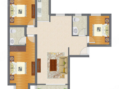 3室1厅 121.85平米