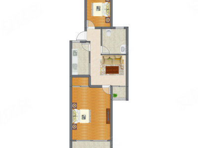 2室1厅 72.76平米