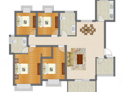 4室2厅 134.00平米