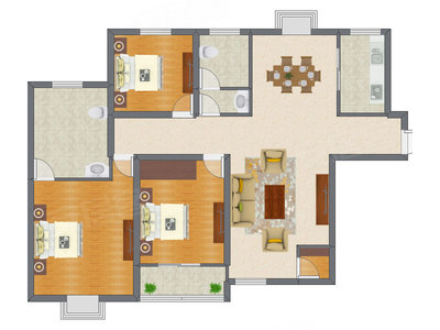 3室2厅 108.57平米
