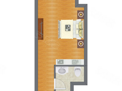 1室0厅 31.00平米户型图