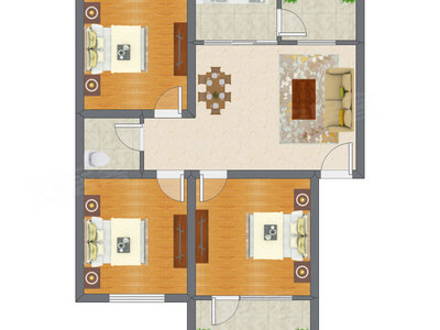 3室2厅 102.14平米