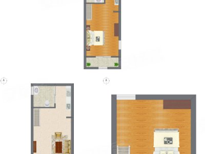 2室1厅 40.75平米