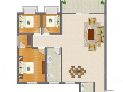 3室2厅 112.45平米户型图