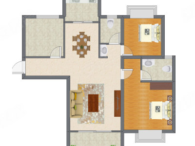 2室2厅 78.98平米