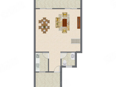 3室2厅 89.71平米户型图