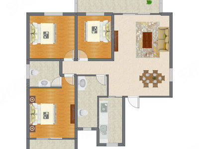 3室2厅 111.05平米