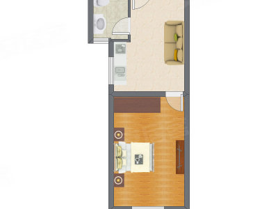 1室1厅 58.85平米