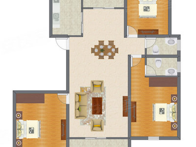 3室1厅 110.89平米