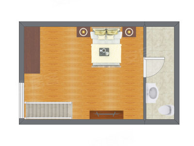 1室1厅 74.53平米户型图