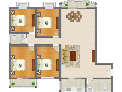 4室2厅 170.03平米