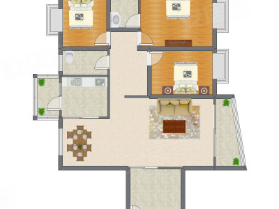 3室2厅 145.55平米