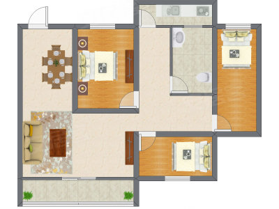 3室2厅 83.60平米