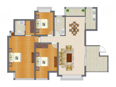 3室2厅 144.79平米
