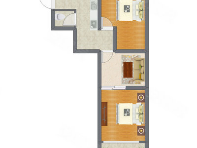 2室1厅 55.00平米