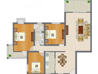 3室2厅 123.95平米