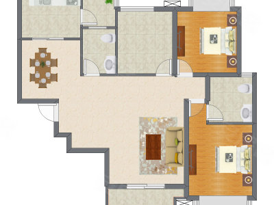 2室2厅 127.85平米