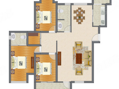 3室2厅 135.48平米