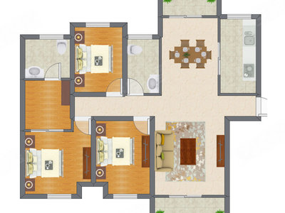 3室2厅 148.77平米