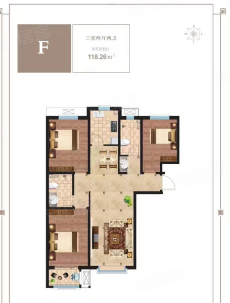 河滨景苑(新房)3室2厅2卫118.26㎡南101万