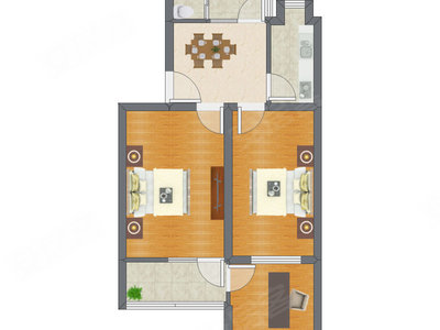 3室1厅 63.69平米