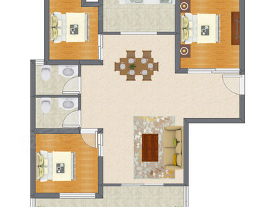3室2厅 125.76平米